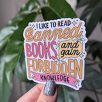 Read banned books sticker, bookish merch, book gifts for book lovers, smut reader gifts, library stickers for kindle, booktok stickers for