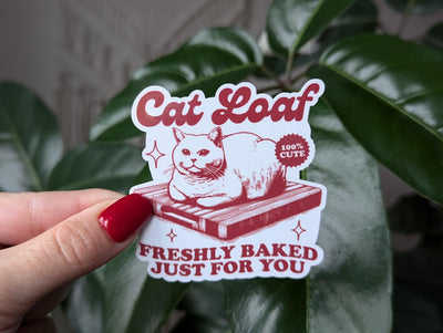 Cat loaf sticker for planner, cat bread sticker for her, funny gifts for cat owners, vintage stickers for laptop, retro stickers for kindle