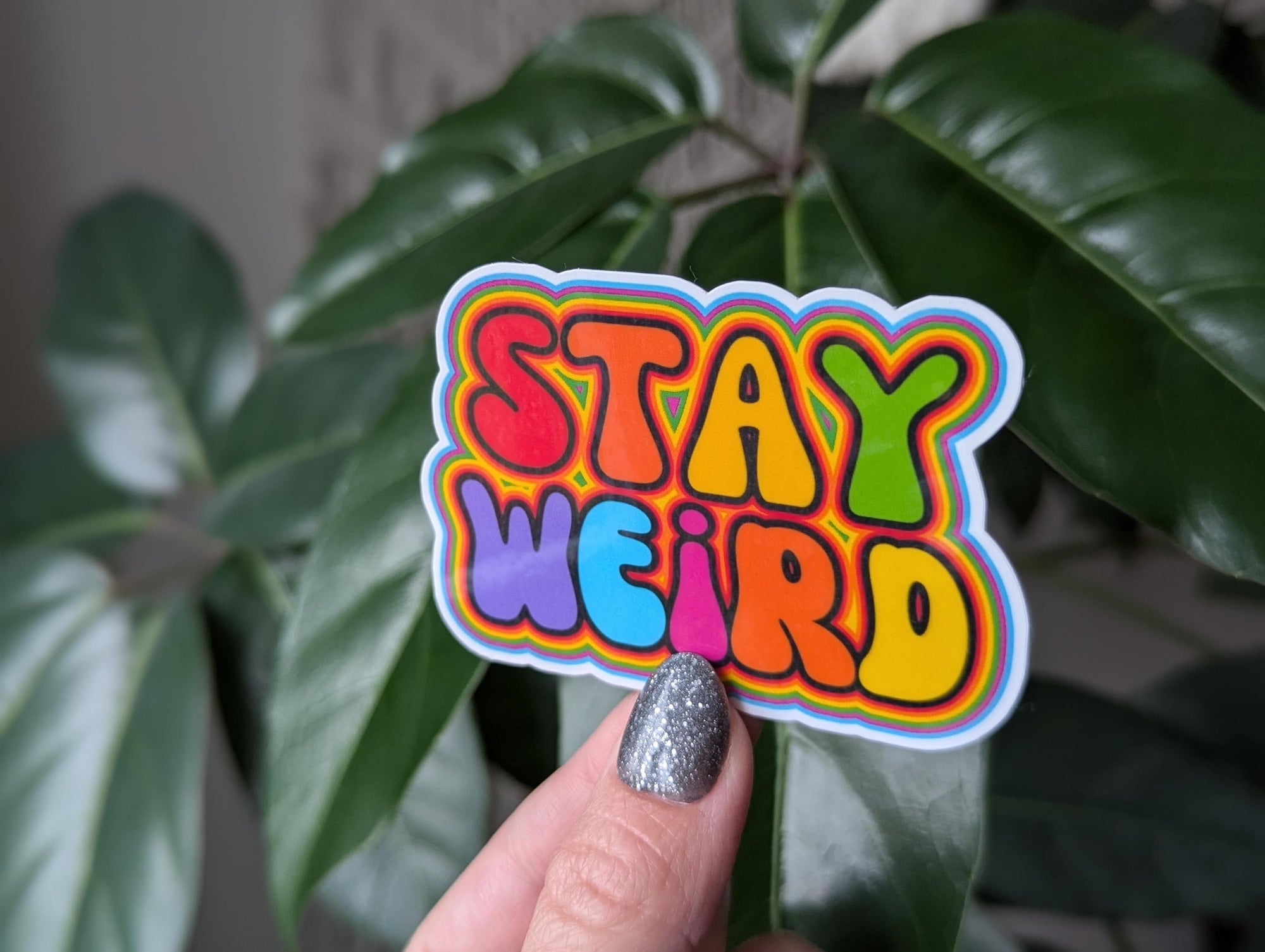 Stay weird sticker for laptop, trippy stickers for water bottle, be yourself, motivational sticker for planner, hippie stickers for tumblers