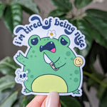Angry frog, cute frog stickers for hydroflask funny, humorous stickers for phone case, kawaii frog stickers for water bottle, cute gift for