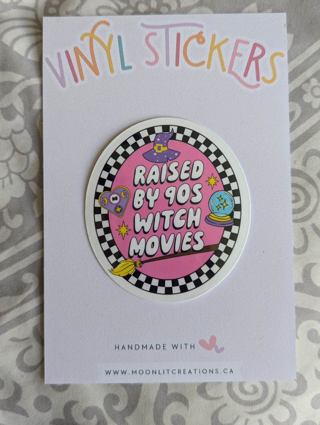 raised by the 90s, witchy stickers for water bottle, 90s birthday gift for her, y2k, nostalgia gift for best friend, Halloween stickers for
