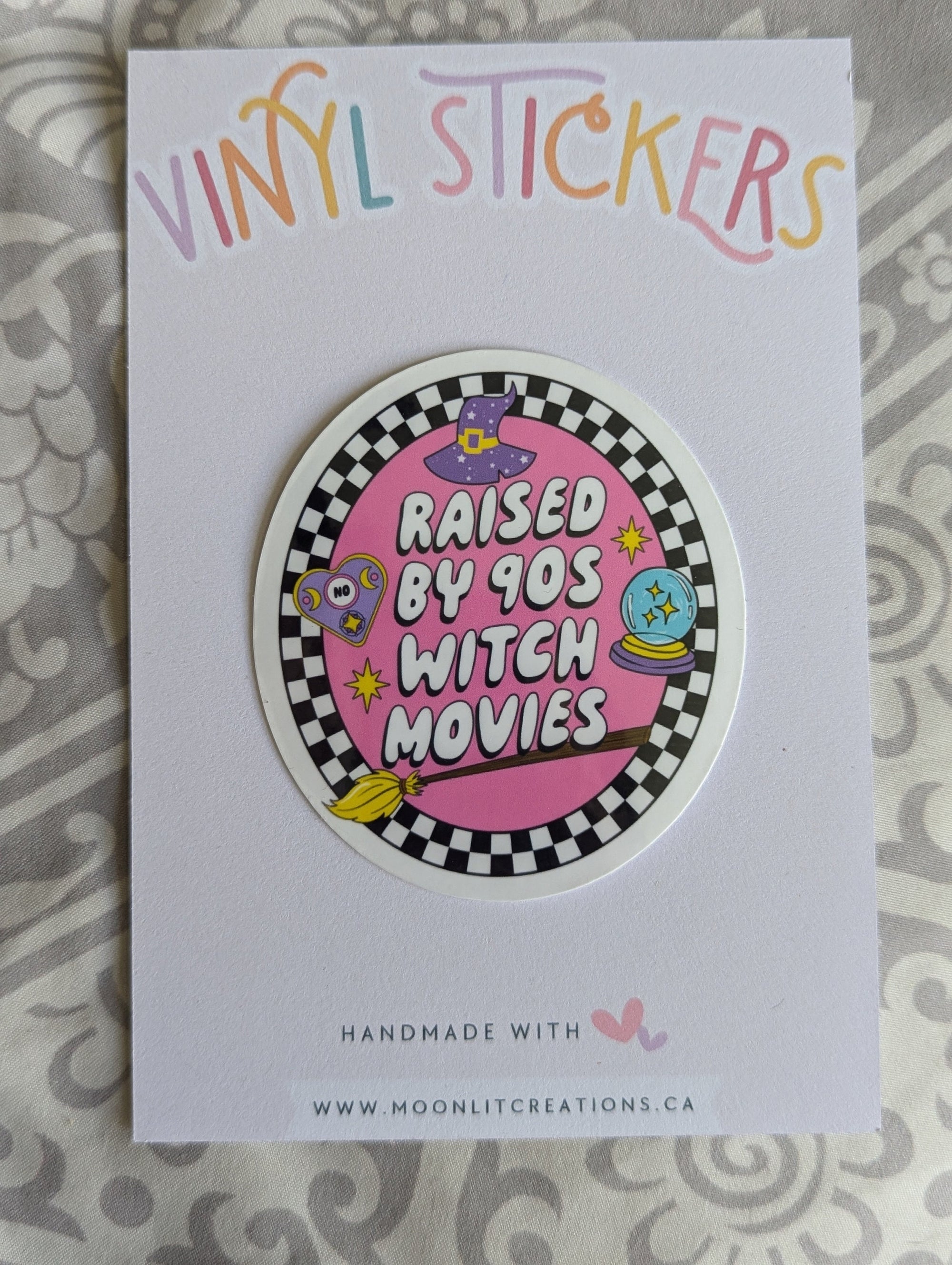 raised by the 90s, witchy stickers for water bottle, 90s birthday gift for her, y2k, nostalgia gift for best friend, Halloween stickers for