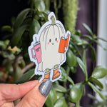 Bookish fuel, cute ghost stickers for tumblers, Halloween stickers for kindle, book gift for book lovers, small gift for reader women, books