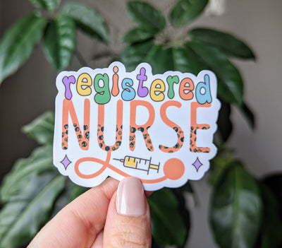 Registered nurse stickers for badge reel, nursing stickers for water bottle, nursing student gifts for graduation, healthcare stickers for