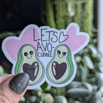 Let's avo-cuddle, cute food stickers for laptop, avacado sticker, couples stickers for water bottle, anniversary gift for girlfriend