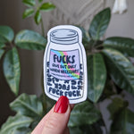 Jar of Fucks Vinyl Sticker
