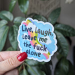 live laugh sticker for water bottle, healthy boundaries, mental health stickers for hydroflask funny, rainbow stickers for kindle, cute gift