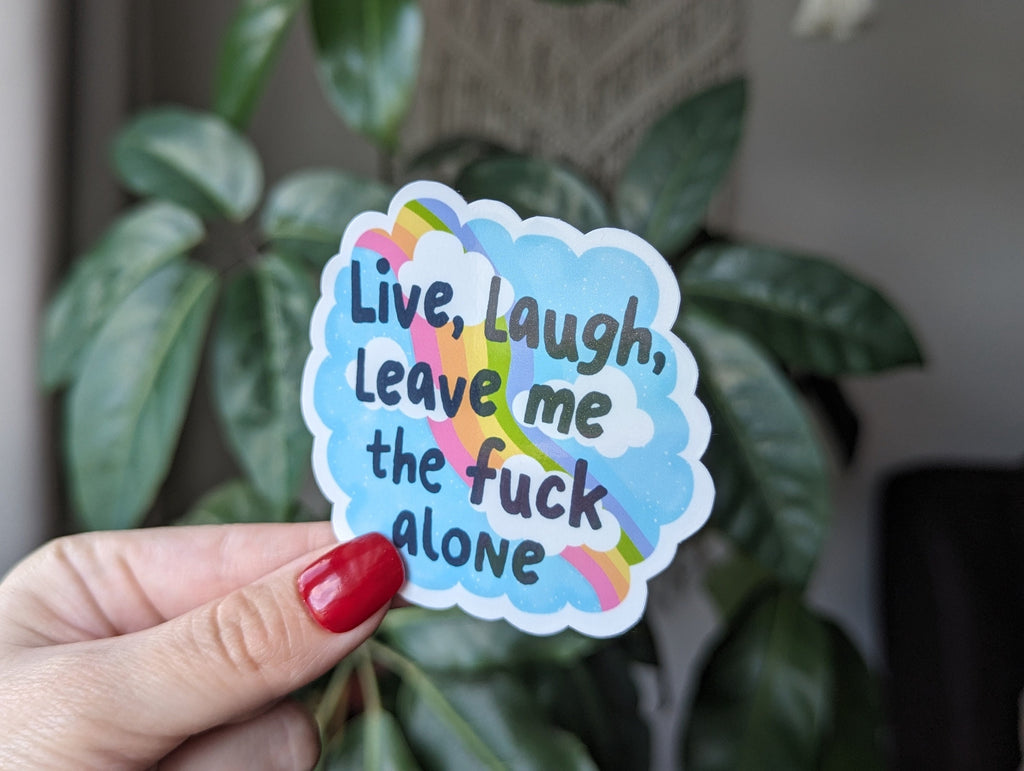 live laugh sticker for water bottle, healthy boundaries, mental health stickers for hydroflask funny, rainbow stickers for kindle, cute gift