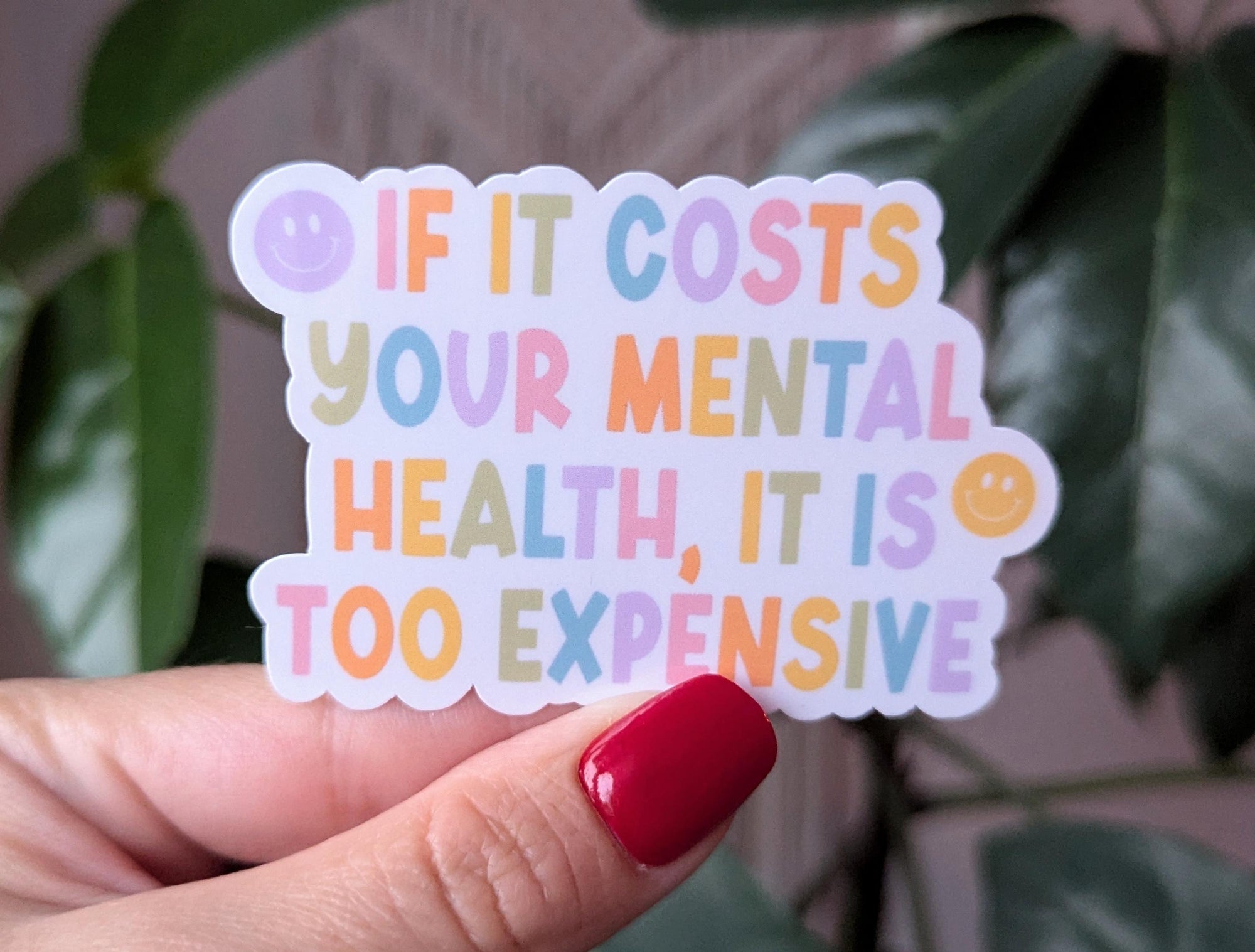 Self care sticker for hydroflask mental health, positive vibes stickers for water bottle, motivational gifts for coworkers, book lovers gift