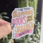 Read banned books sticker, bookish merch, book gifts for book lovers, smut reader gifts, library stickers for kindle, booktok stickers for