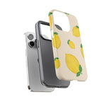Lemon Print Phone Case, Vibrant Lemon Design, Cute Citrus Case, Gift for Fruit Lovers, Summer Vibe Accessories