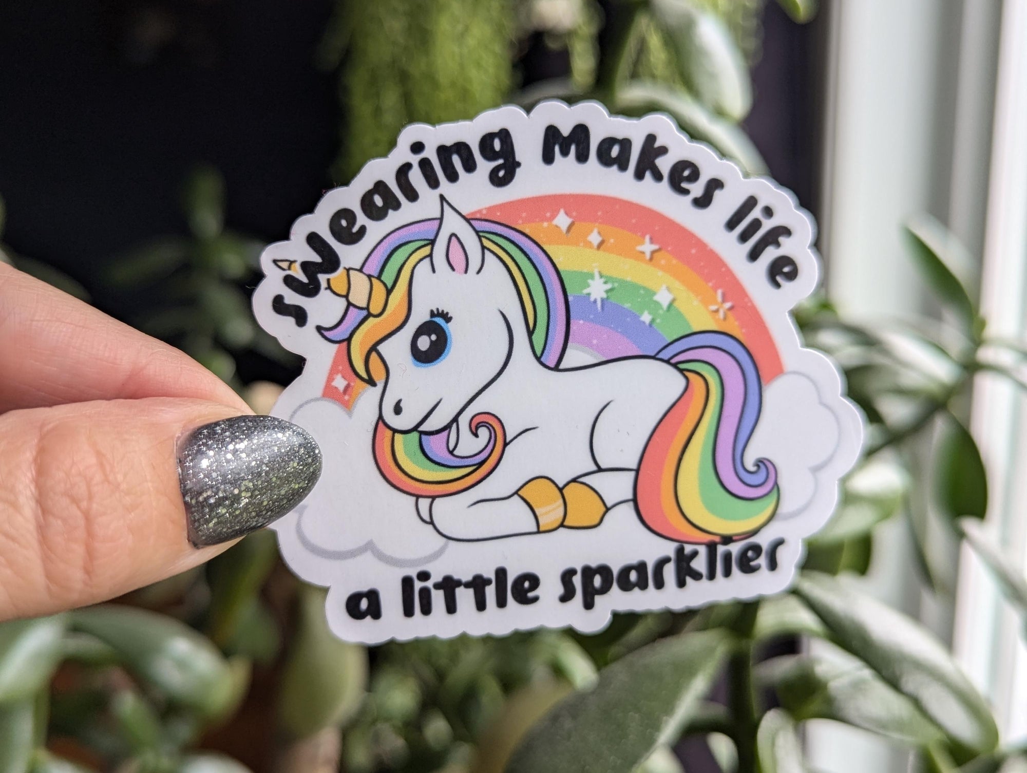 Swearing sticker for laptop, funny unicorn stickers for tumblers, sassy sticker for kindle, snarky gifts, sarcastic gifts for sister, trendy