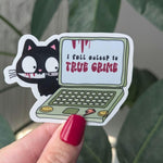 True crime sticker, crime scene stickers for kindle, book gifts for book lovers, crime junkie gift for girlfriend, laptop stickers aesthetic
