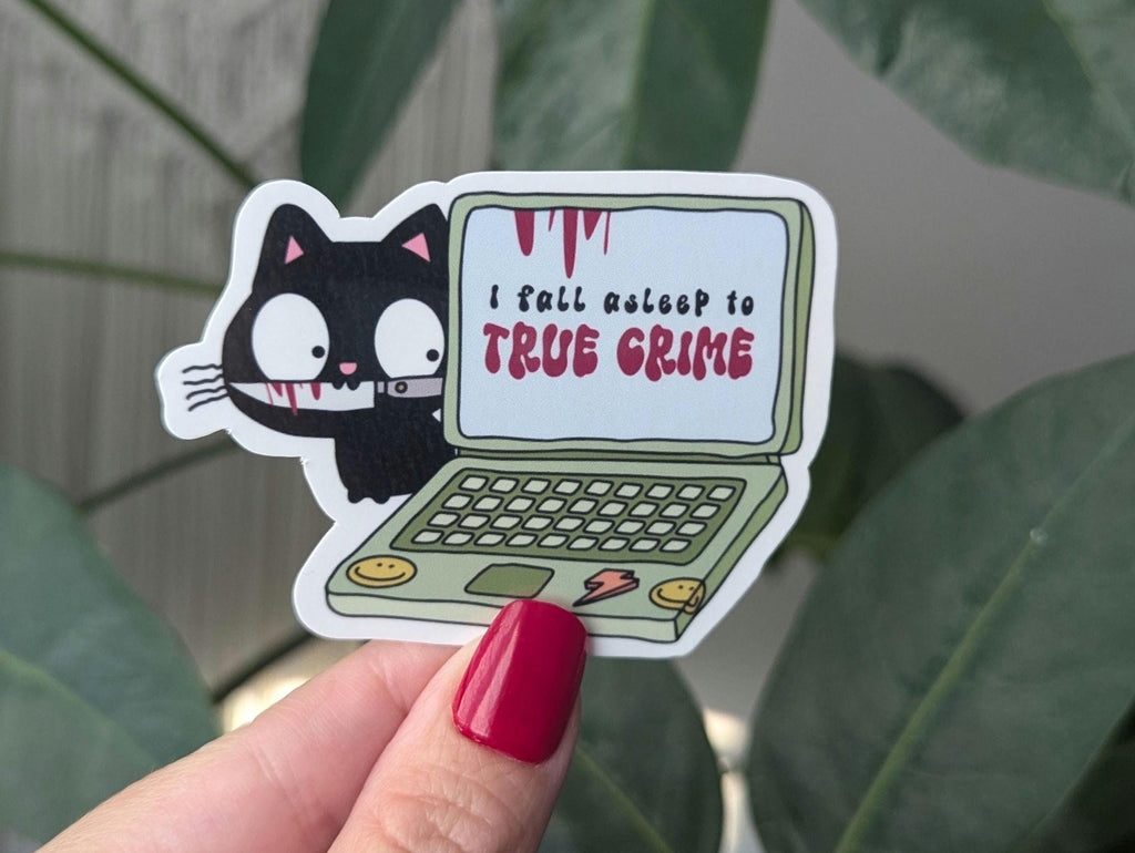 True crime sticker, crime scene stickers for kindle, book gifts for book lovers, crime junkie gift for girlfriend, laptop stickers aesthetic