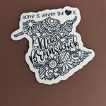 New Brunswick Canada, Canadian province sticker, home is where the heart is map, Canada sticker for water bottle, Moncton NB, small gift for