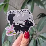 Funny Skunk Weed Sticker, Wasn't Me This Time, Stoner Humor Stickers, 420 Skunk Sticker, Cannabis Gift