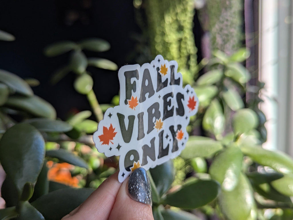 Fall vibes only, autumn theamed stickers for phone case, fall aesthetic stickers, leaf sticker for laptop, nature lovers gift, gift for fall