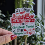 Horror movies sticker for kindle, Christmas stickers for water bottle, book gifts for book lovers, funny stickers for laptop, small gift for