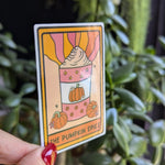 The pumpkin spice, tarot card sticker for kindle, fall gifts for coffee lovers, pumpkin spice lover, witchy gifts for women, autumn stickers