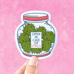 Open In Case Of Stress Vinyl Sticker