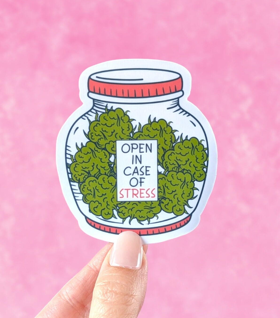 Open In Case Of Stress Vinyl Sticker