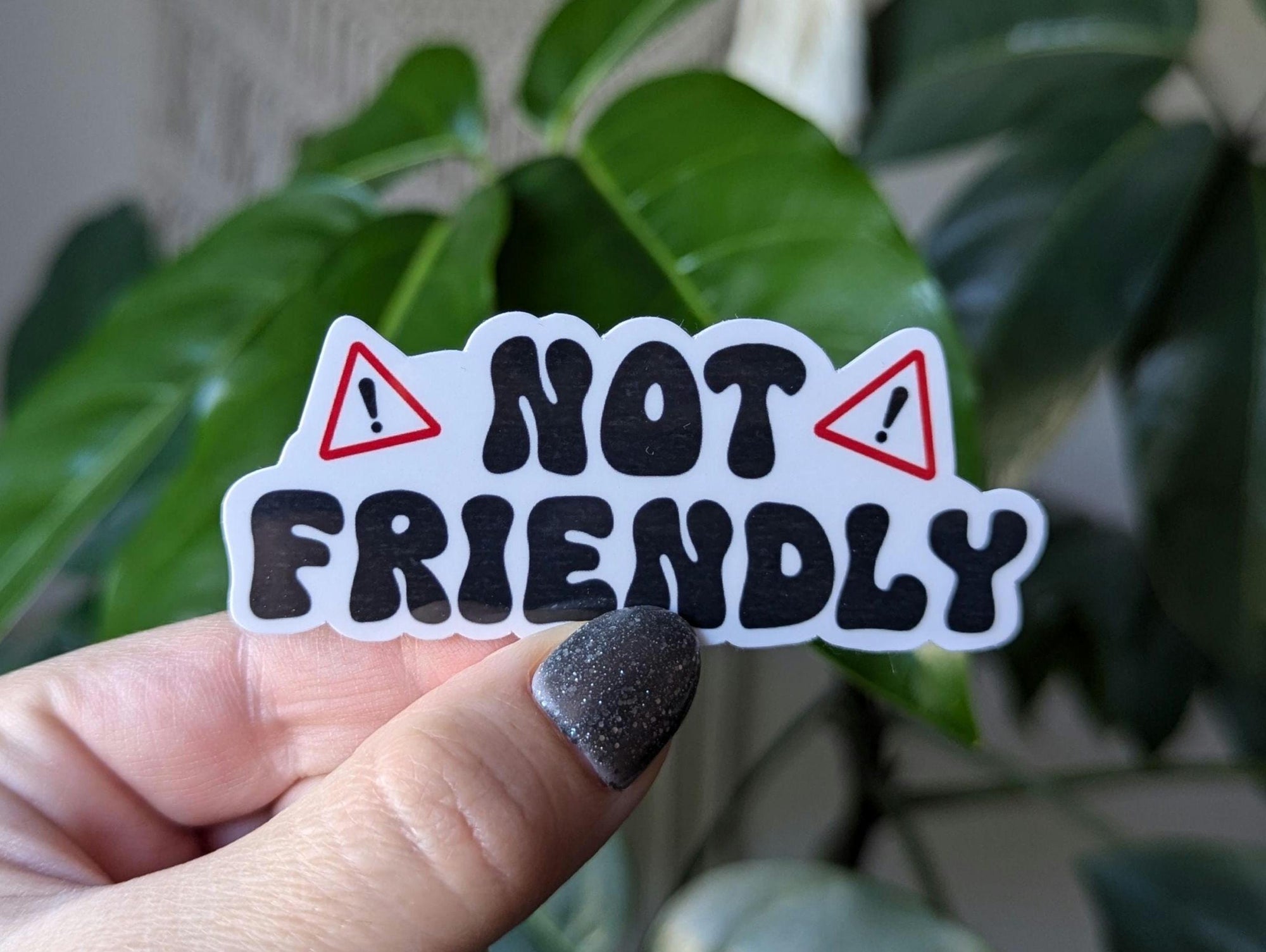 Not friendly, anti social stickers for water bottle, funny gift for best friend, snarky humor, scarastic gifts for her, mental health merch