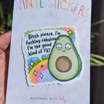 Body positive stickers for water bottle, self love gifts for her, avocado stickers for hydroflask funny, motivational stickers for women