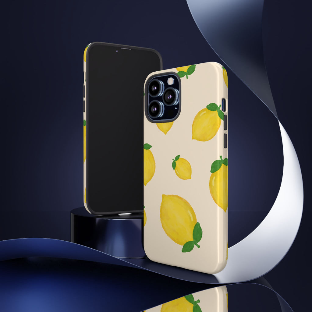 Lemon Print Phone Case, Vibrant Lemon Design, Cute Citrus Case, Gift for Fruit Lovers, Summer Vibe Accessories