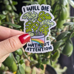 Plant stickers for hydroflask funny, drama queen, sarcastic stickers for water bottle, plant lover gift for friend, monstera sticker for her