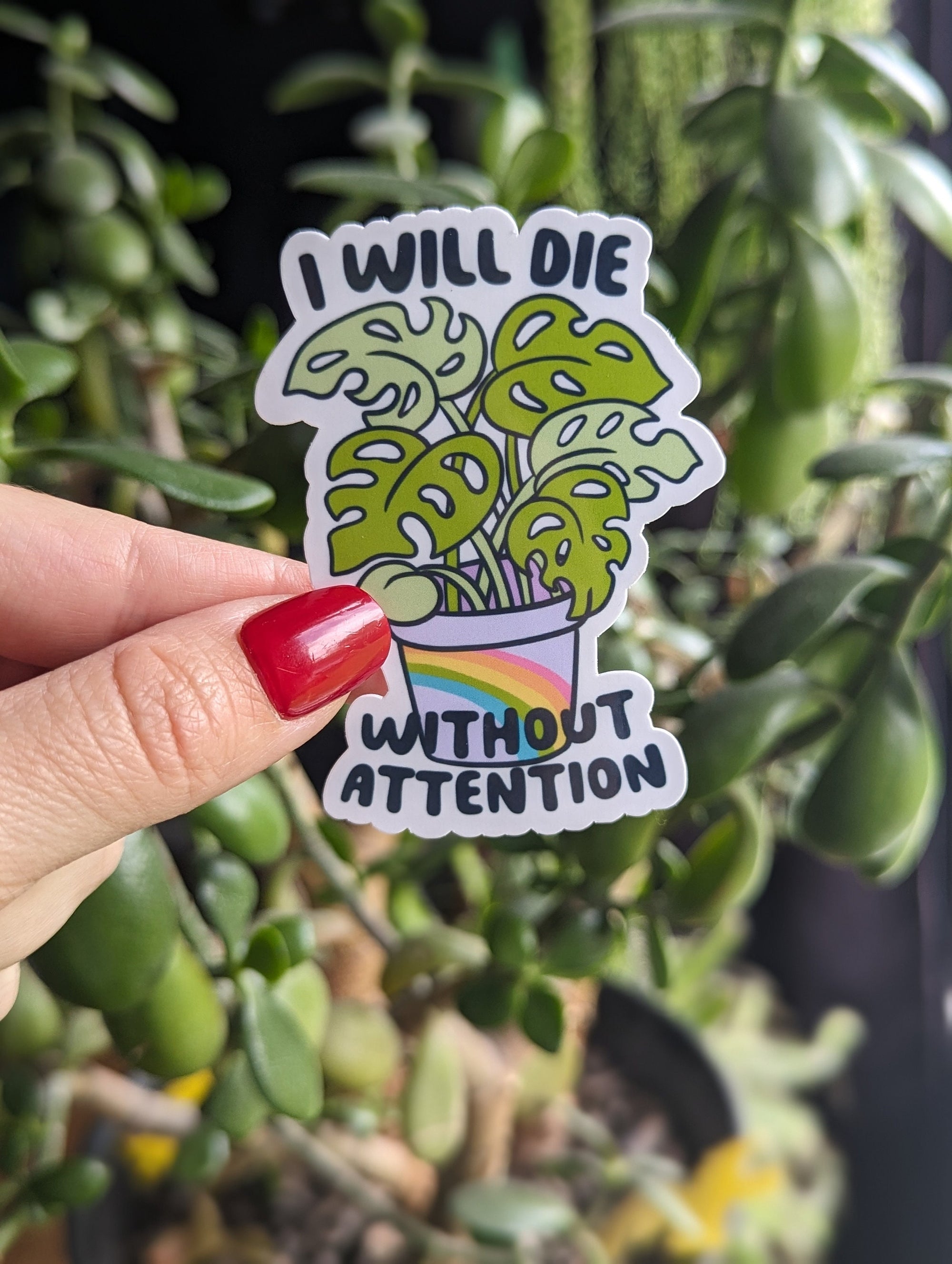Plant stickers for hydroflask funny, drama queen, sarcastic stickers for water bottle, plant lover gift for friend, monstera sticker for her