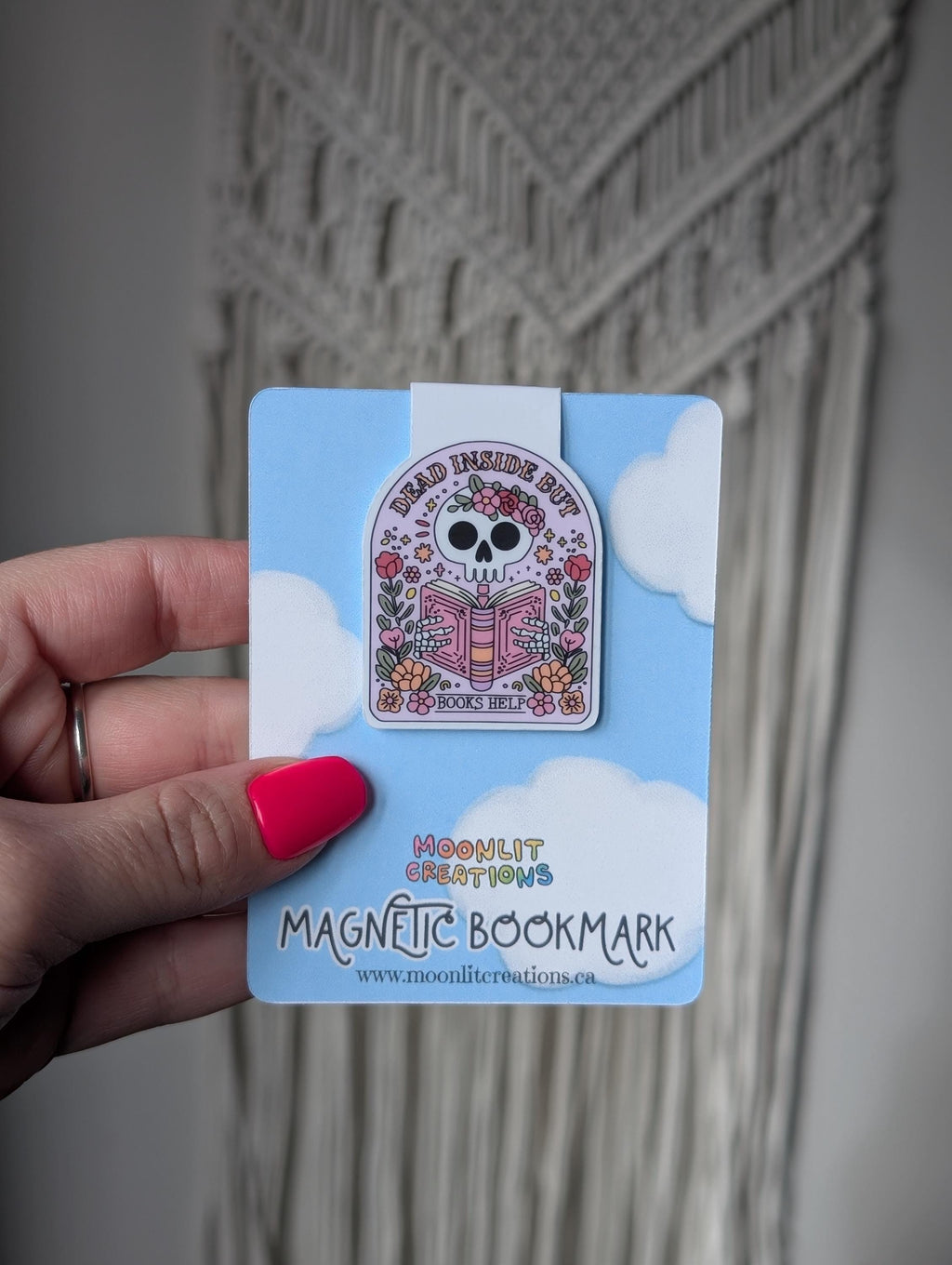 Dead Inside But Books Help Magnetic Bookmark
