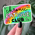 Chronic fatigue club sticker, spoonie vinyl sticker, funny chronic illness decal, spoonie club sticker