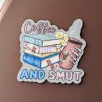 coffee book stickers for kindle, smut reader gifts for women, coffee lover stickers for tumblers, book gifts for book lovers, booktok merch