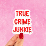 True crime junkie, crime junkie stickers for Kindle, true crime decor, booktok merch, podcast gift, book club stickers, book lover gift for