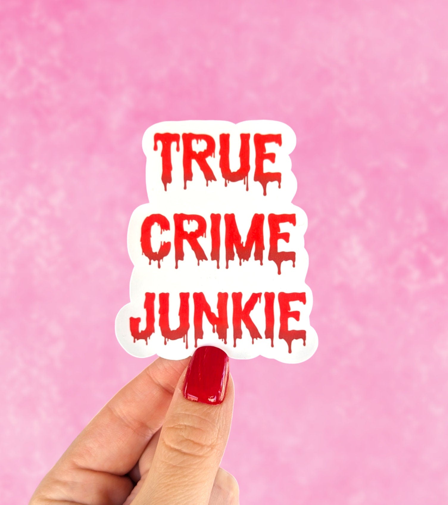 True crime junkie, crime junkie stickers for Kindle, true crime decor, booktok merch, podcast gift, book club stickers, book lover gift for