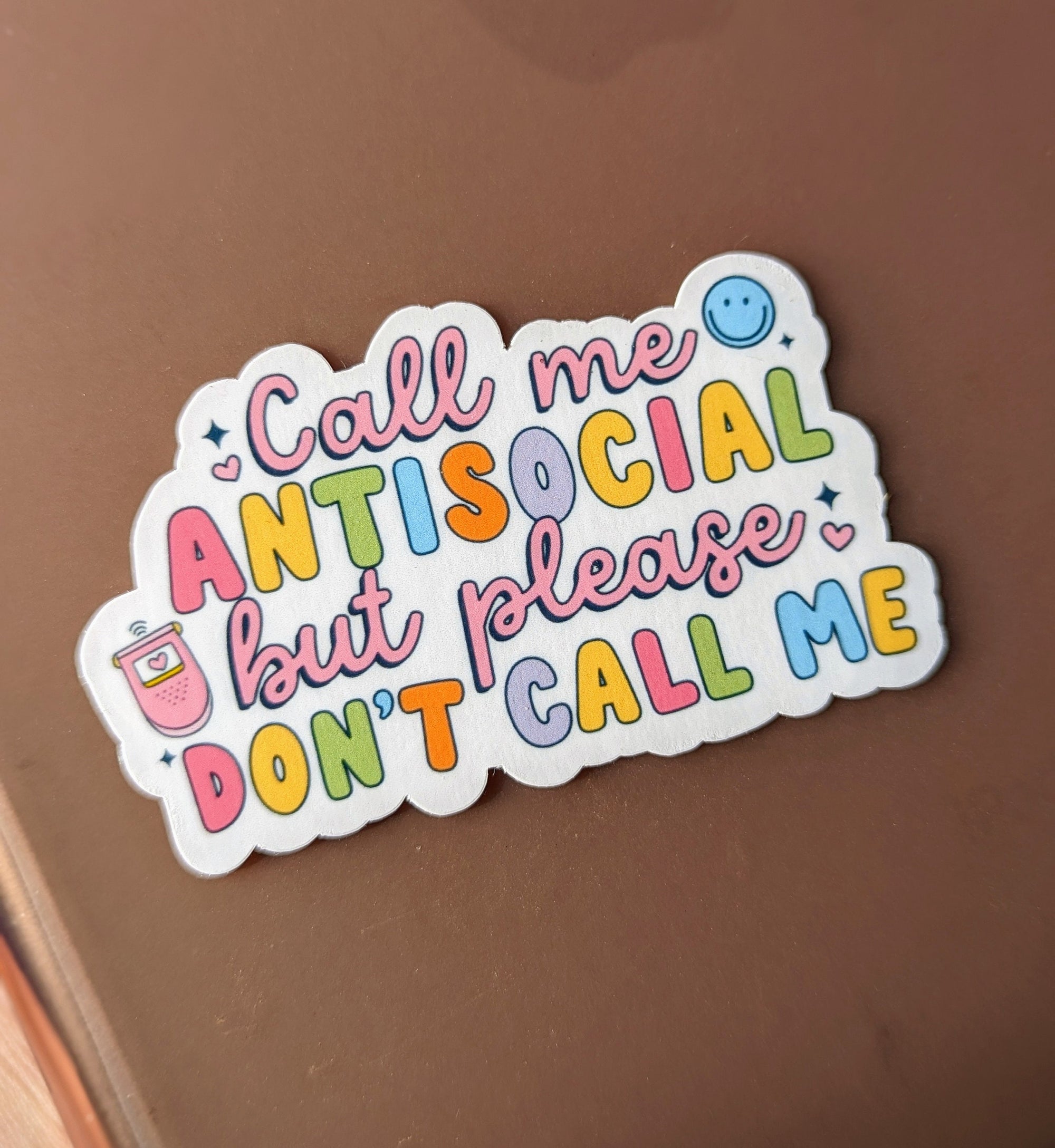 Call me antisocial, introvert gift for women, funny gift for best friend, bookish stickers for kindle, don't call me, self care stickers for