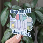 Shop local, shop small stickers for small business, bookish stickers for kindle, book gift for book lover, shopping stickers for her, reader