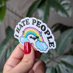 I Hate People Rainbow Vinyl Sticker