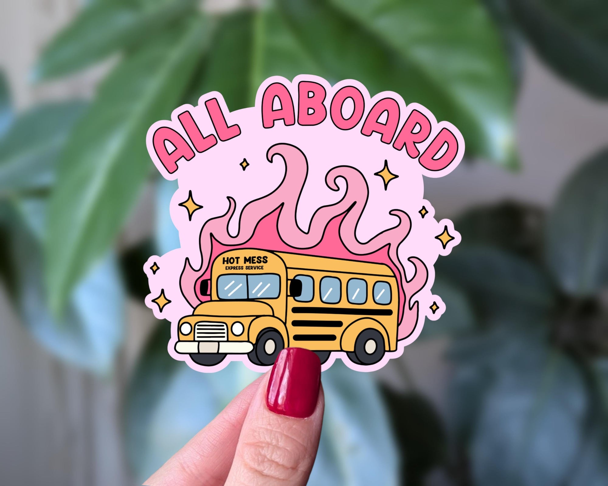 All Aboard the Hot Mess Express Vinyl Sticker