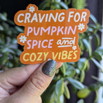 Pumpkin spice sticker for laptop, autumn gifts for fall lovers, spooky season stickers for Halloween, boo basket stuffers, coffee lover gift