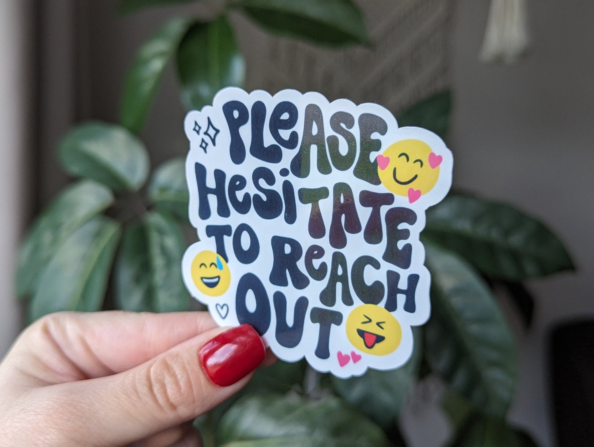 please hesitate to reach out sticker for phone case, introvert stickers for water bottle, antisocial stickers for her, funny gift for friend