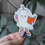 Bookish fuel, cute ghost stickers for tumblers, Halloween stickers for kindle, book gift for book lovers, small gift for reader women, books