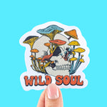 Hippie stickers for tumblers, mushroom lover gift for women, trippy stickers for phone case, skull stickers for laptop, nature lover gift