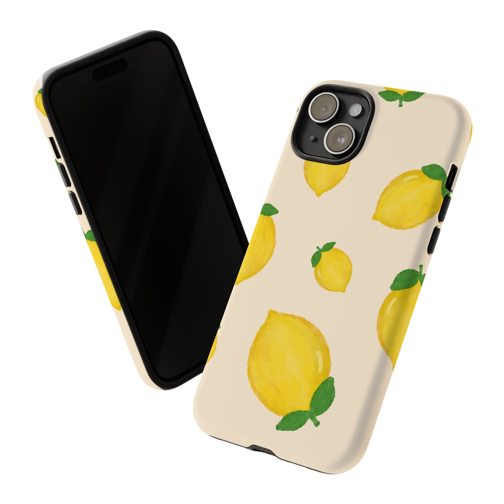 Lemon Print Phone Case, Vibrant Lemon Design, Cute Citrus Case, Gift for Fruit Lovers, Summer Vibe Accessories