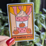 The pumpkin spice, tarot card sticker for kindle, fall gifts for coffee lovers, pumpkin spice lover, witchy gifts for women, autumn stickers
