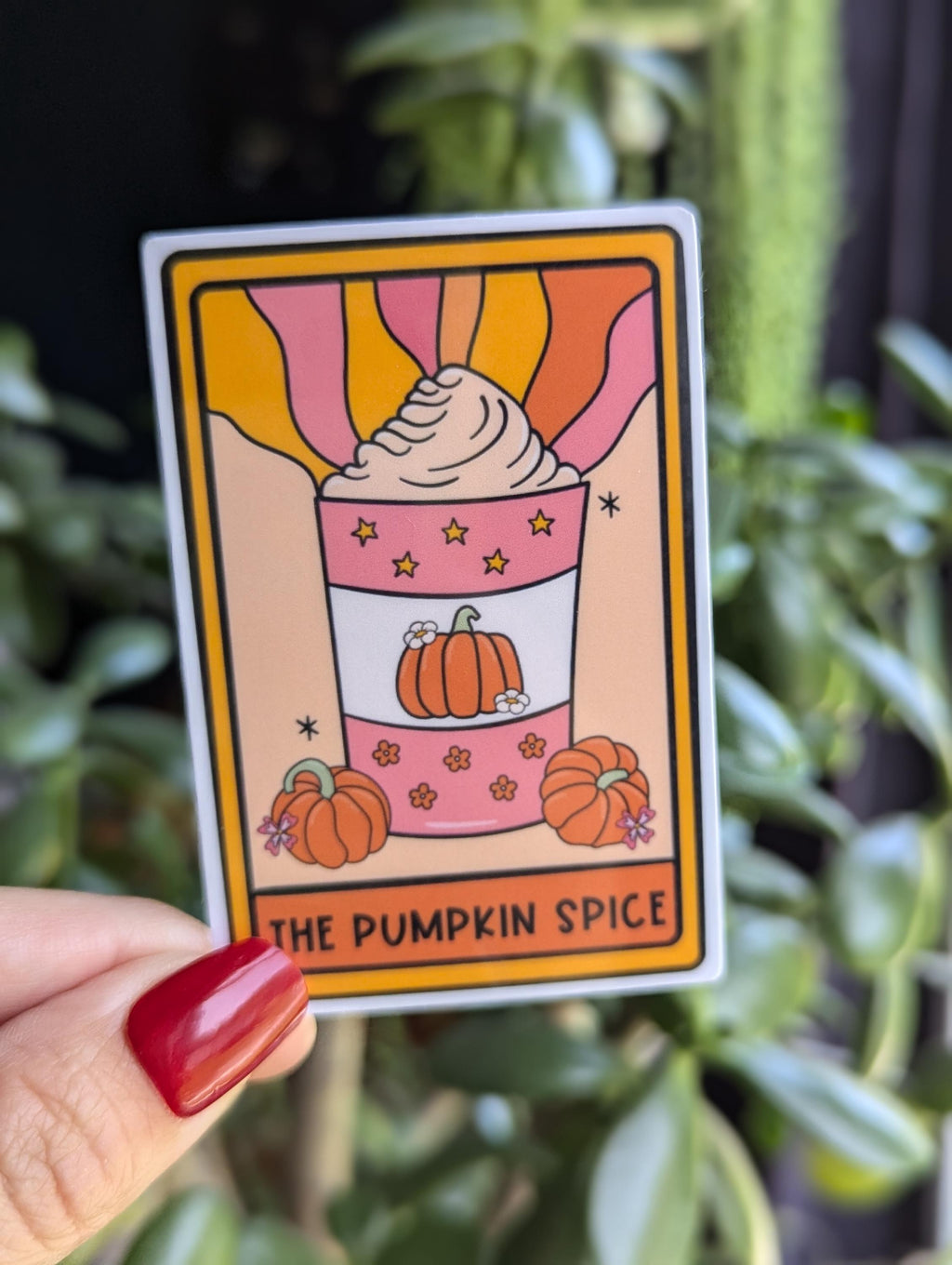 The pumpkin spice, tarot card sticker for kindle, fall gifts for coffee lovers, pumpkin spice lover, witchy gifts for women, autumn stickers