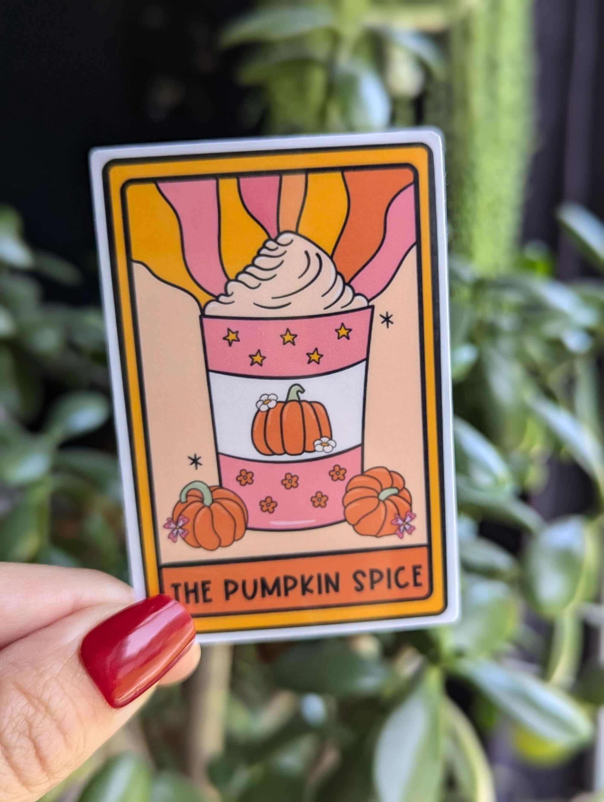 The pumpkin spice, tarot card sticker for kindle, fall gifts for coffee lovers, pumpkin spice lover, witchy gifts for women, autumn stickers