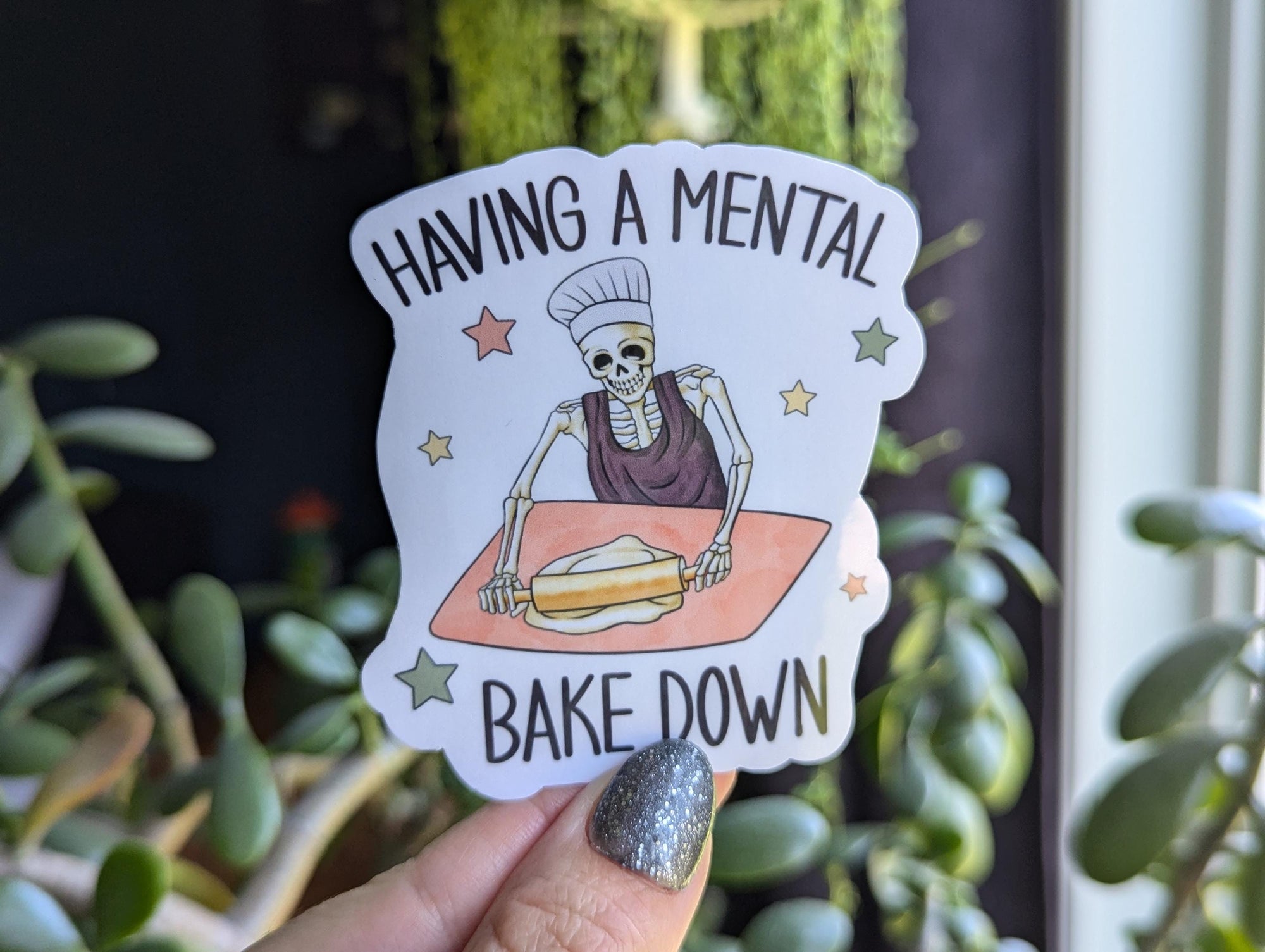 Having a mental bake down, funny stickers adult, sarcasm stickers for kitchenaid mixer, baking lover gift, mental health stickers for kindle