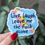 live laugh sticker for water bottle, healthy boundaries, mental health stickers for hydroflask funny, rainbow stickers for kindle, cute gift