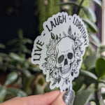 Live laugh lobotomy, funny mental health stickers for laptop, dark humor stickers for adults, mentally ill sticker, scarastic gifts for her